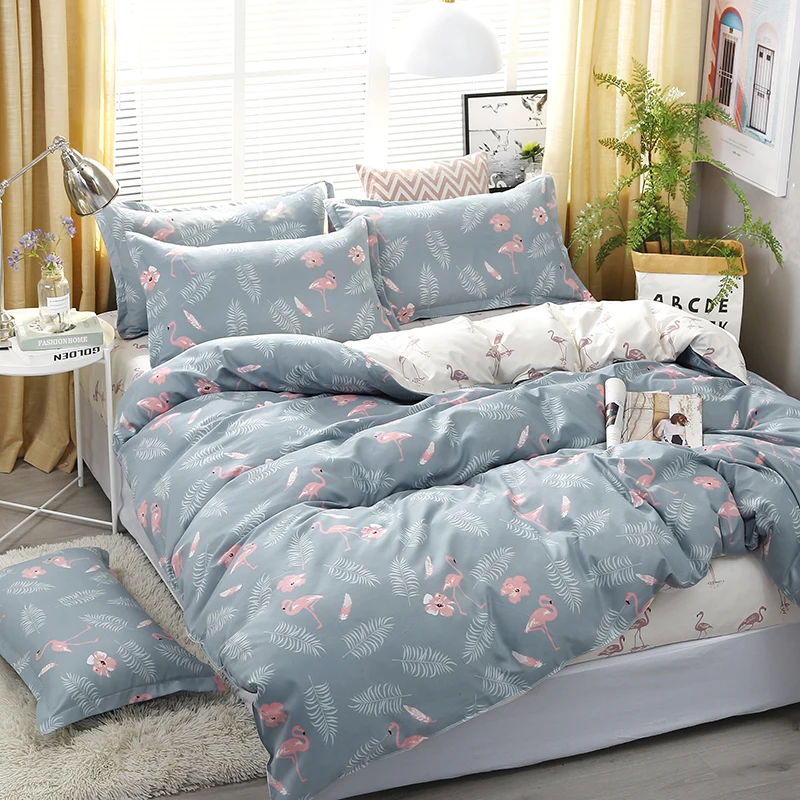 4 шт./компл. уютный Спальня необходимости лист птицы печати Постельное белье