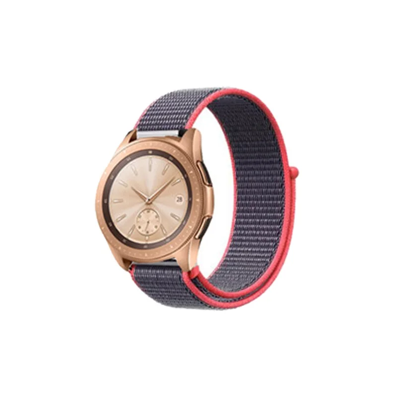 Purple red Нейлоновый ремешок для часов 22 мм 20 мм ремешок для huawei GT/Magic для samsung Galaxy Watch 46 мм/42 мм/Active для Amazfit Bip для Garmin 245 - Цвет: Purple red