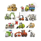 Набор нашивок с мультипликационными автомобилями для детей, рождественский подарок, стирающиеся термонаклейки для футболок, платьев, термонаклейки