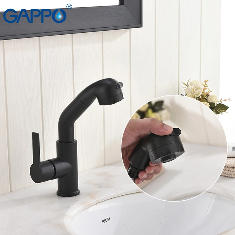 GAPPO смеситель вытащить черный ванной смесители краны Водопад раковины комнаты на