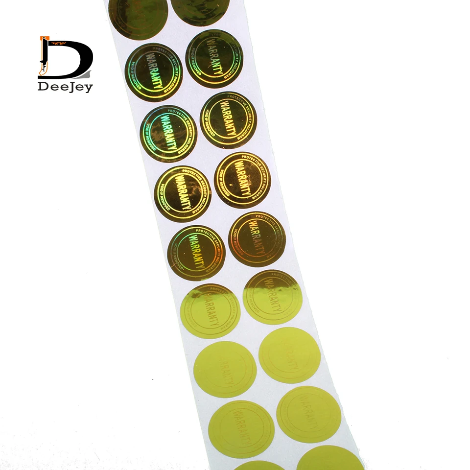 В наличии золотые лазерные голографические гарантийные наклейки разрушаемые