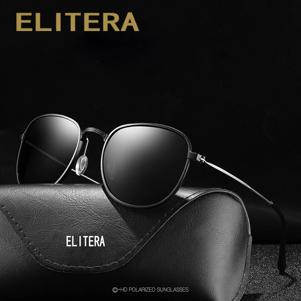 Мужские роскошные круглые солнцезащитные очки ELITERA брендовые дизайнерские в