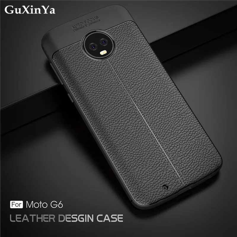 Чехол GuXinYa для Moto G6 роскошный кожаный ударопрочный чехол из ТПУ Motorola чехлы 5 7