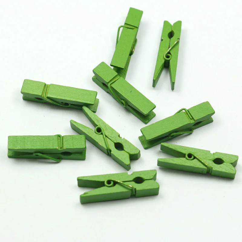 4green 35x7 мм 10 шт. DIY много цветов Большая деревянная вешалка для одежды прищепки зажимы офисные вечерние украшения Аксессуары фото прищепки - Цвет: 4green
