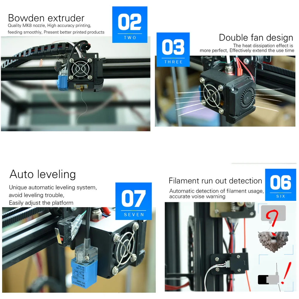 Tronxy X5SA 3d принтер DIY комплект с тепловым сенсорным экраном Поддержка автоматического выравнивания Печать накаливания