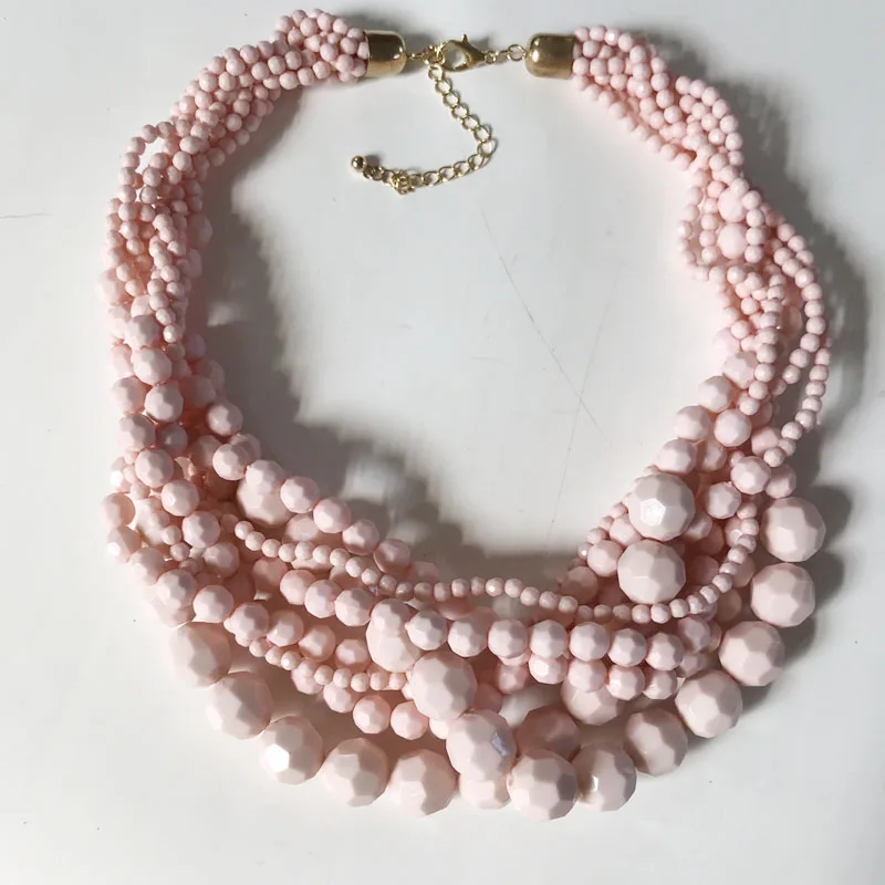 Новое модное колье массивное плетеное акриловое ожерелье из бисера