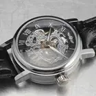 Часы наручные WINNER женские механические, брендовые автоматические с автоподзаводом, с резьбой по дереву и римским циферблатом, с кожаным ремешком, 2016