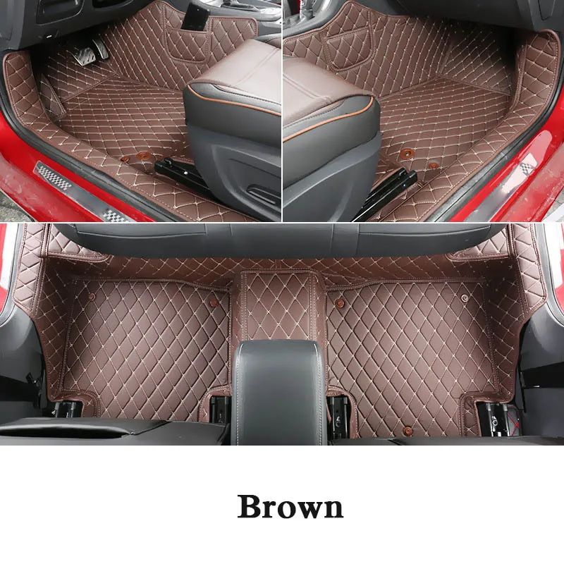 Brown QCBXYYXH кожаные автомобильные коврики для LHD MG6 Авто подушечки автомобильной ковровое покрытие внутренние аксессуары - Название цвета: Brown