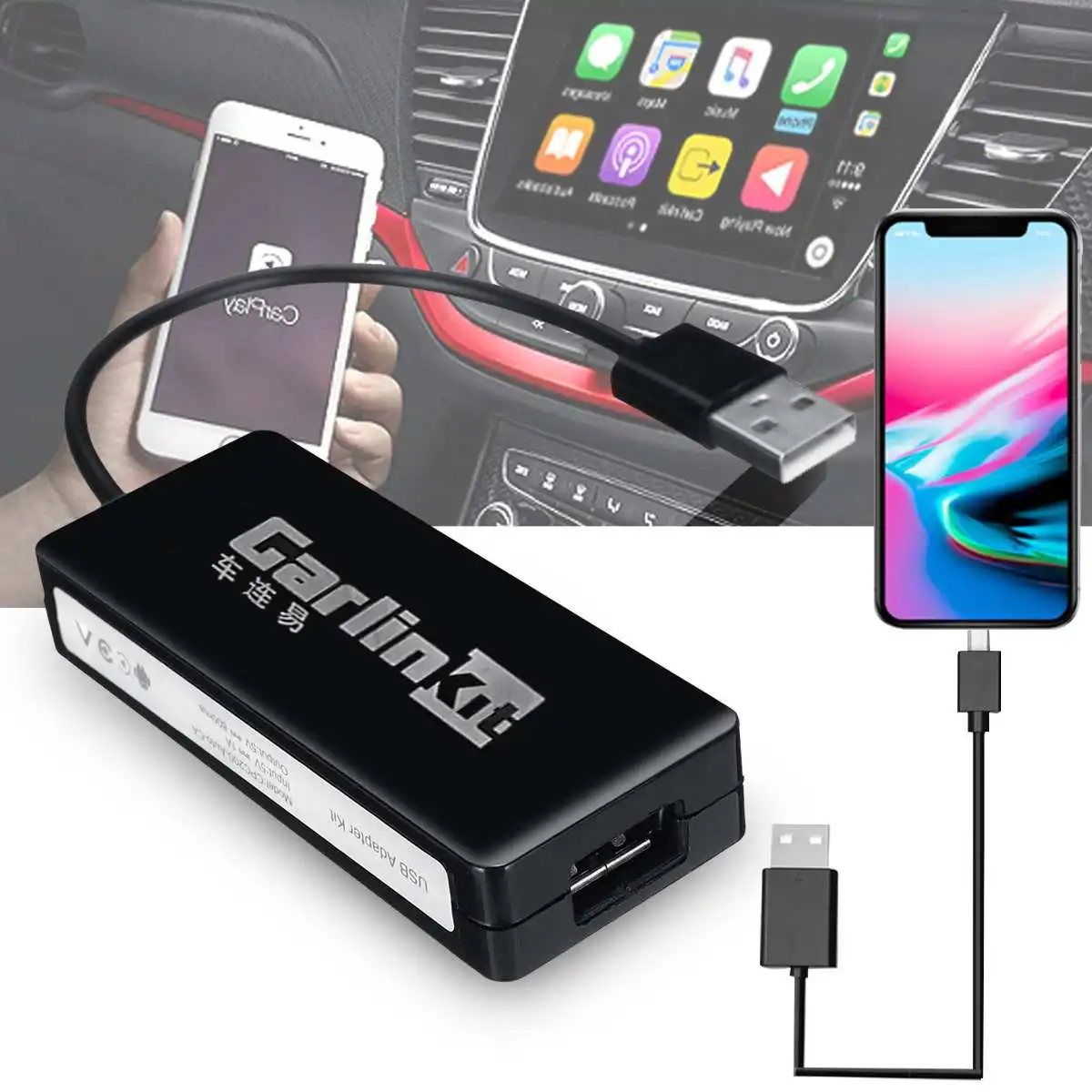 Белый USB Carlinkit Smart Car Link Dongle для Android автомобильная навигация для Apple Carplay модуль авто телефон USB Carplay адаптер