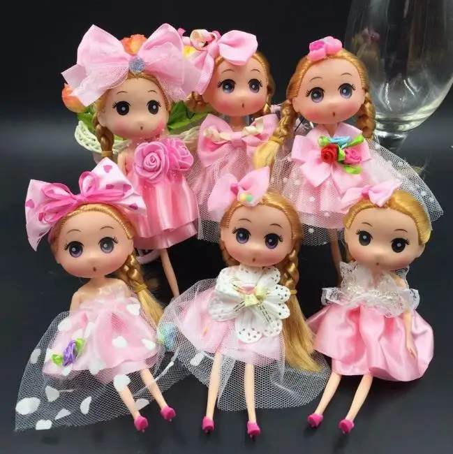 Wedding throw favor Princess Doll Bag Keychain Keyring Pendants Toy Children Kids Christmas Gifts baby dolls Girl Birthday Decor