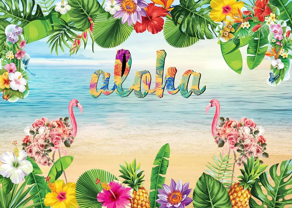 Capisco Aloha бамбуковые вечерние фон Гавайи Фламинго фоновая фотография на виниле