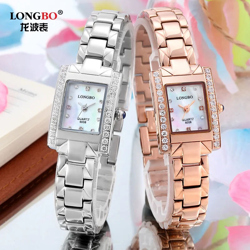 

Longbo Роскошные брендовые модные женские часы наивысшего качества, женские часы с розовым золотом и бриллиантами, женские часы
