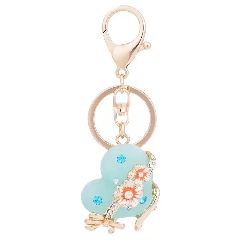 

Beautiful crystal love flower key ring creative couple car key chain female bag hanging ornaments keychain key chains