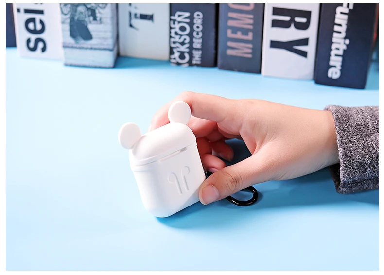 Чехол для наушников Подходит для airpods чехол милый мультфильм мики Силиконовый чехол Скольжение / предотвращения столкновений