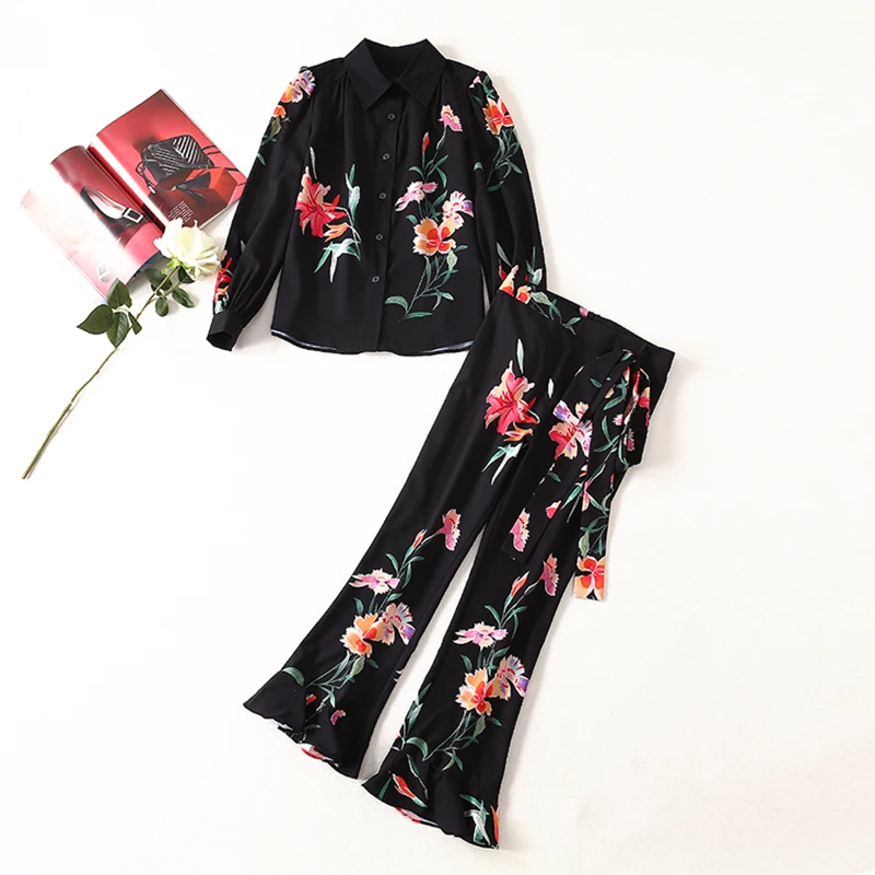 Высокое качество новая мода 2019 г. дизайнерский костюм комплект Женская блузка с