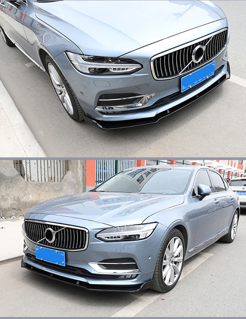 Для Volvo S90- передний бампер для губ нижние вентиляционные решетки и диффузоры защитная пластина спойлер обшивка кузова Комплект Накладка для автомобиля