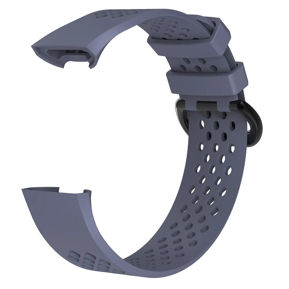 Gray XBERSTAR силиконовый ремешок на запястье для Fitbit Charge 3 Charge3 фитнес-трекер спортивный ремешок для часов Ремешки маленький большой - Цвет: Gray