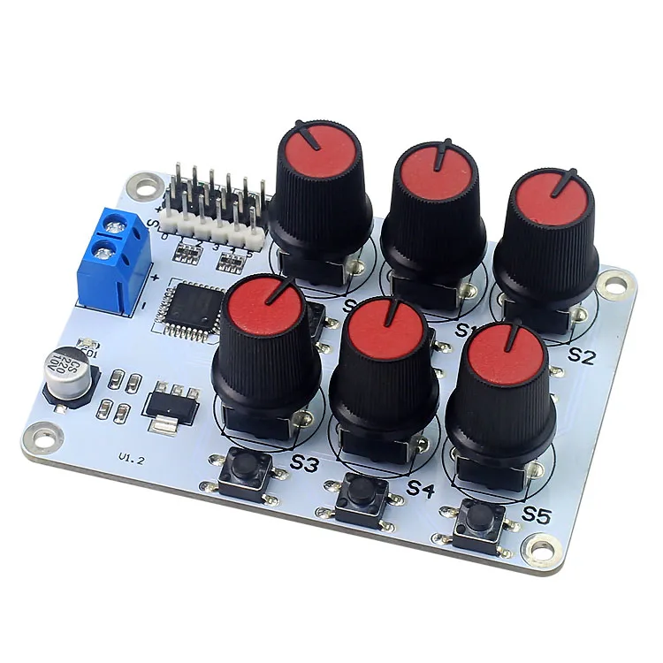 

6 Channel/Way Servo Controller 6ch Control Shield Board with High Precision Potentiometer Knbo Overload Protection For Robot Arm