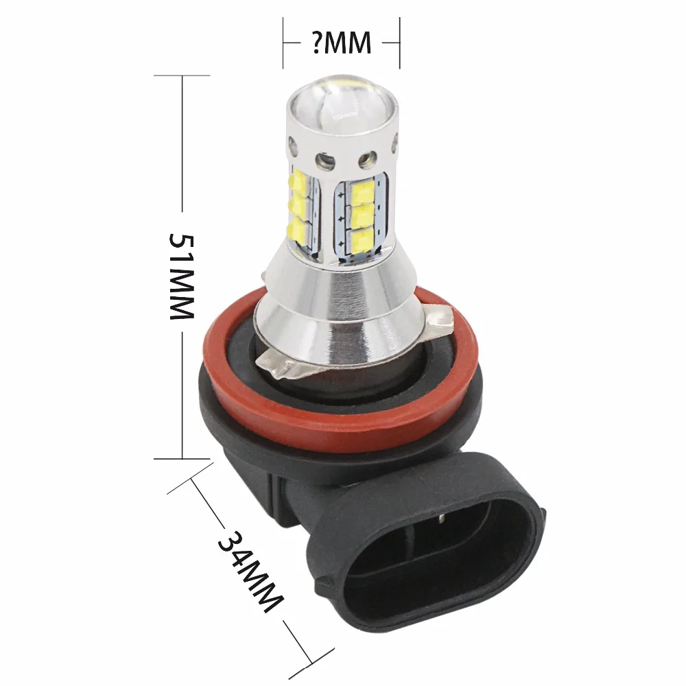 Lymoyo автомобиля h8 светодиодный h11 Светодиодный 80 Вт 16SMD Авто 16 Светодиодный светильник фара с интегральными схемами, drl Противотуманные лампы головной светильник дневного светильник 12v24v