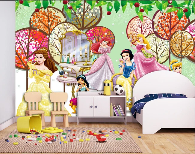 Заказные обои для новорожденных фрески принцессы спальни детской комнаты
