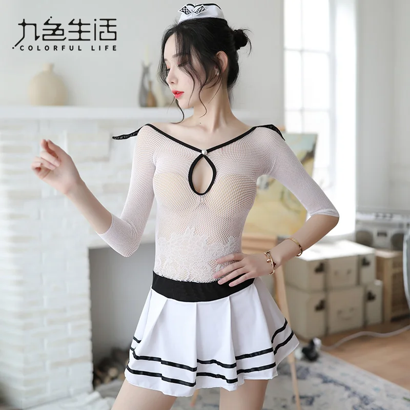 2019 Стюардесса Авиакомпании Для женщин стюардессы форма Косплэй костюм белье