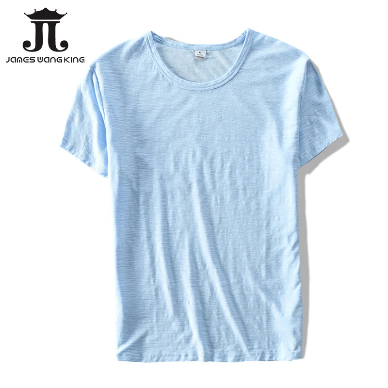 Мужская льняная футболка с короткими рукавами мягкая дышащая хлопковая Футболка