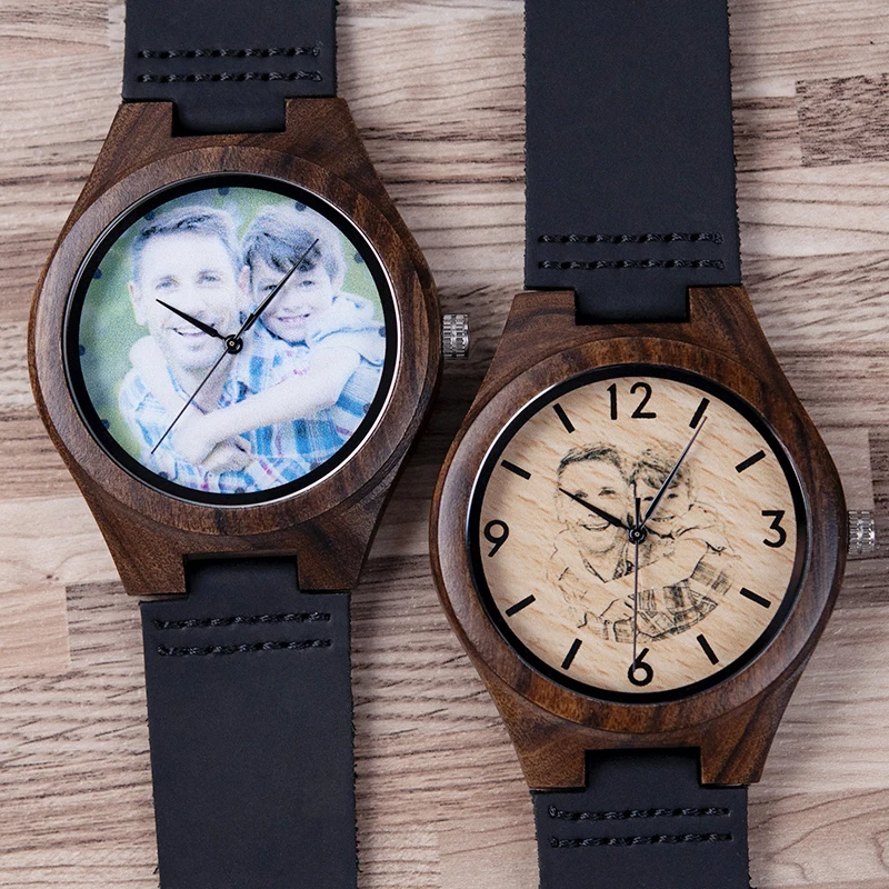 Часы reloj hombre BOBOBIRD с фотографией деревянные часы на заказ мужские Потрясающие