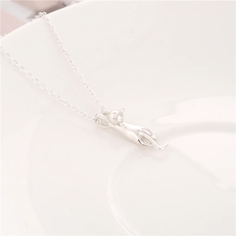 10 шт./лот ожерелье с подвеской в виде милого котенка цепочка серебряное кошки