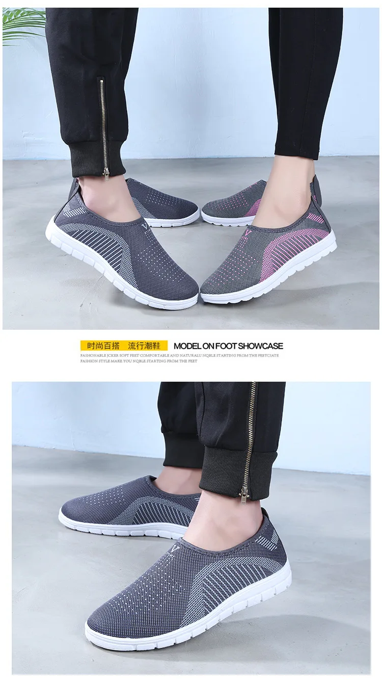 Weweya New Trend Sneakers Men Slip On Vulcanize Shoes Low Top Flat Shoes Breathable Mesh Socks Flats Unisex Shoes Sock Footwear