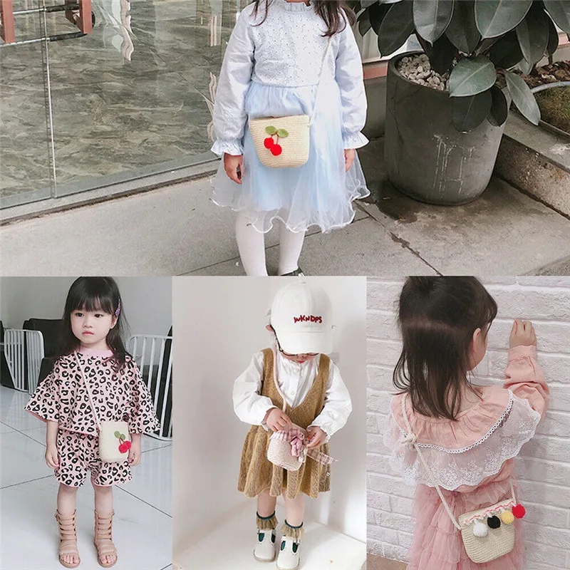 Сумка на плечо для маленьких девочек новая соломенная плетеная пляжная