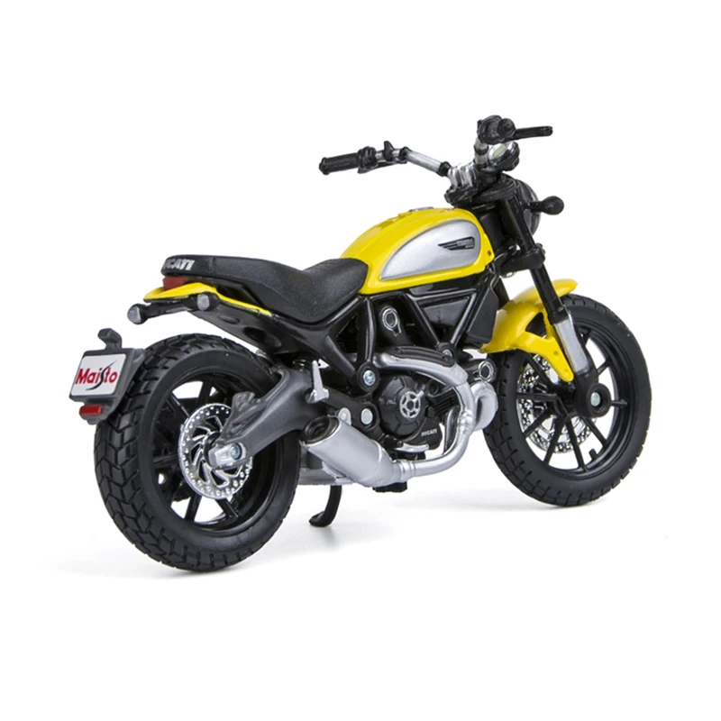 Модели мотоциклов Maisto 1:18 Ducati Scrambler желтая литая миниатюрная гоночная игрушка для