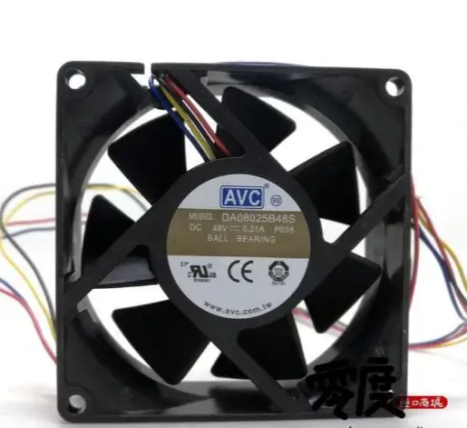 AVC 8 см 8025 48 В 0.21A DA08025B48S четырехпроводный переключатель вентилятор для серверного