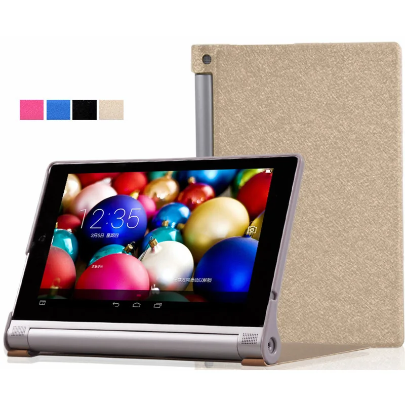 Чехол Slim Silk Flip Stand из ПК+ПУ кожи для планшета Lenovo Yoga Tablet 2-830F Tablet2 830 830F 830L + Плёнка и перо.