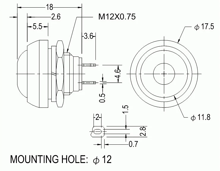 Водонепроницаемый Мгновенный кнопочный переключатель 5 шт./лот 3 А 125 В 1 250 В|switch