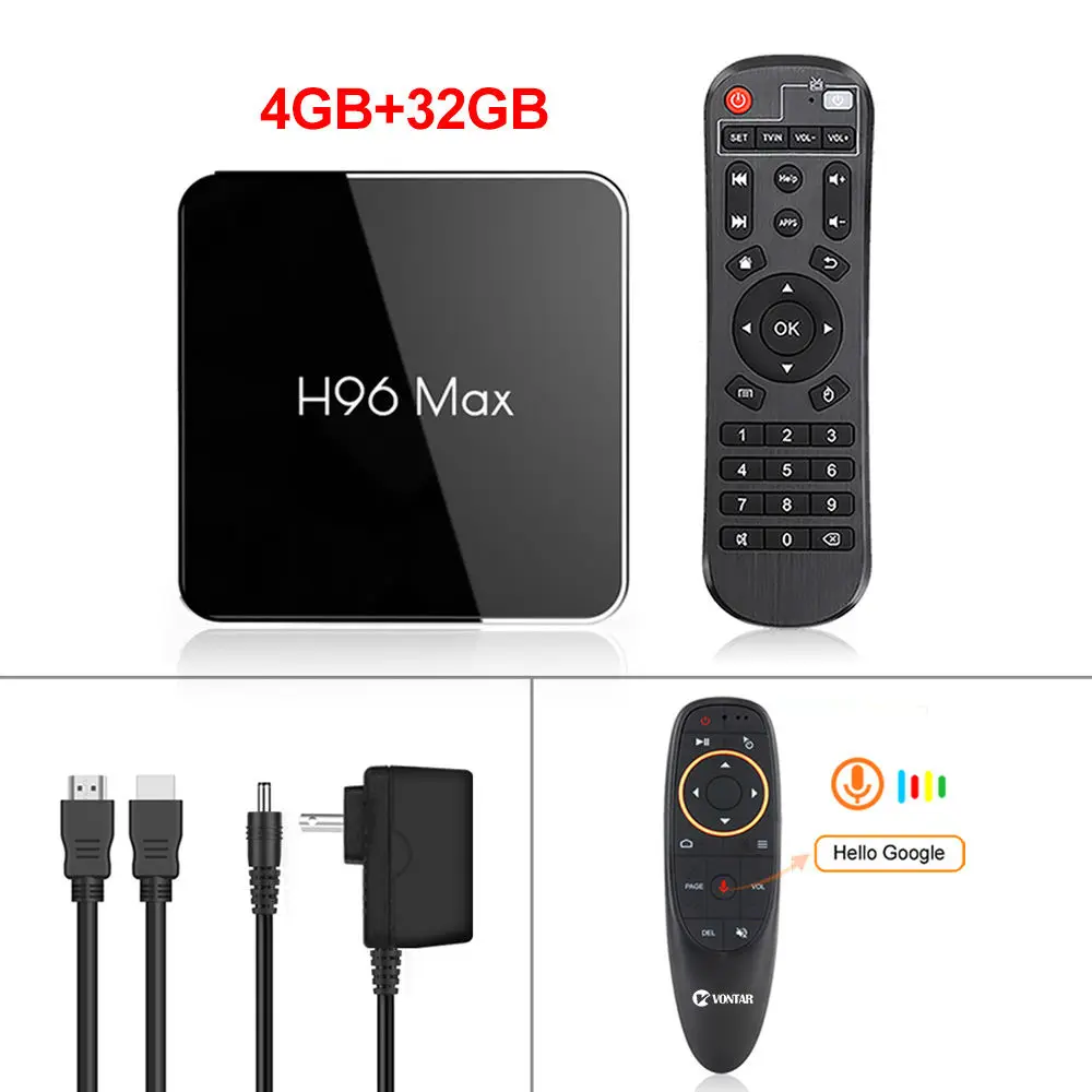 4G32G Voice Remote Amlogic S905X2 Smart tv BOX Android 9,0 H96 MAX X2 4K медиаплеер Google Play 2,4G и 5G Wifi 4 Гб ram 64 Гб rom H96MAX 2G16G 4G32G - Цвет: 4G32G Voice Remote