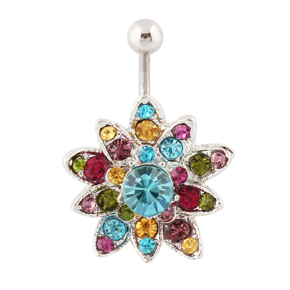 Ювелирные изделия для тела цветок пирсинг ювелирные пупковые кольца пупка