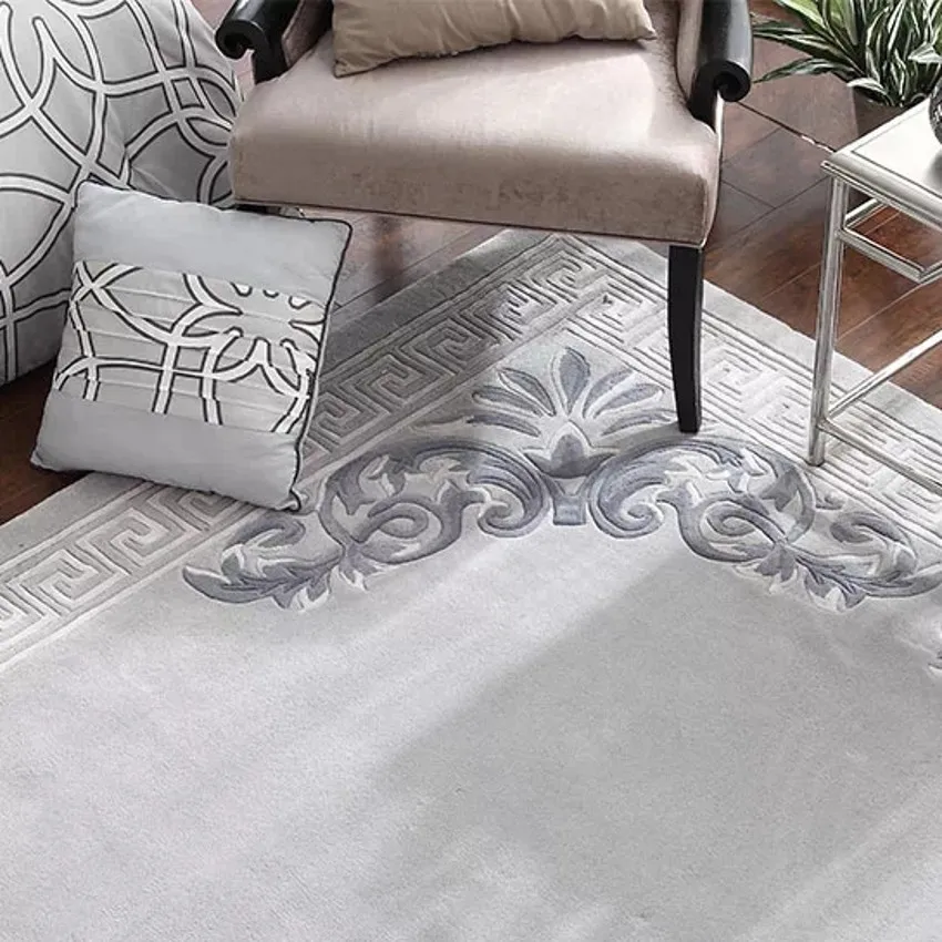 Шерстяной коврик ручной работы с объемным рисунком большого размера светильник