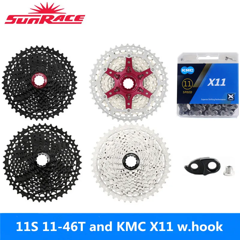 SunRace CSMX8 CSMS8 11 скоростной велосипедный маховик 46T добавленный KMC X11 цепь новый