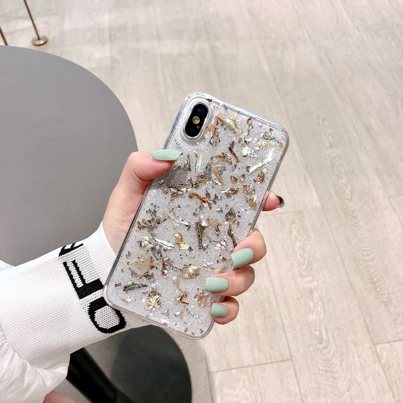Простой чехол Gimfun с золотыми блестками для телефона блестящий Iphone 7 7plus 6 6s 8 Plus X