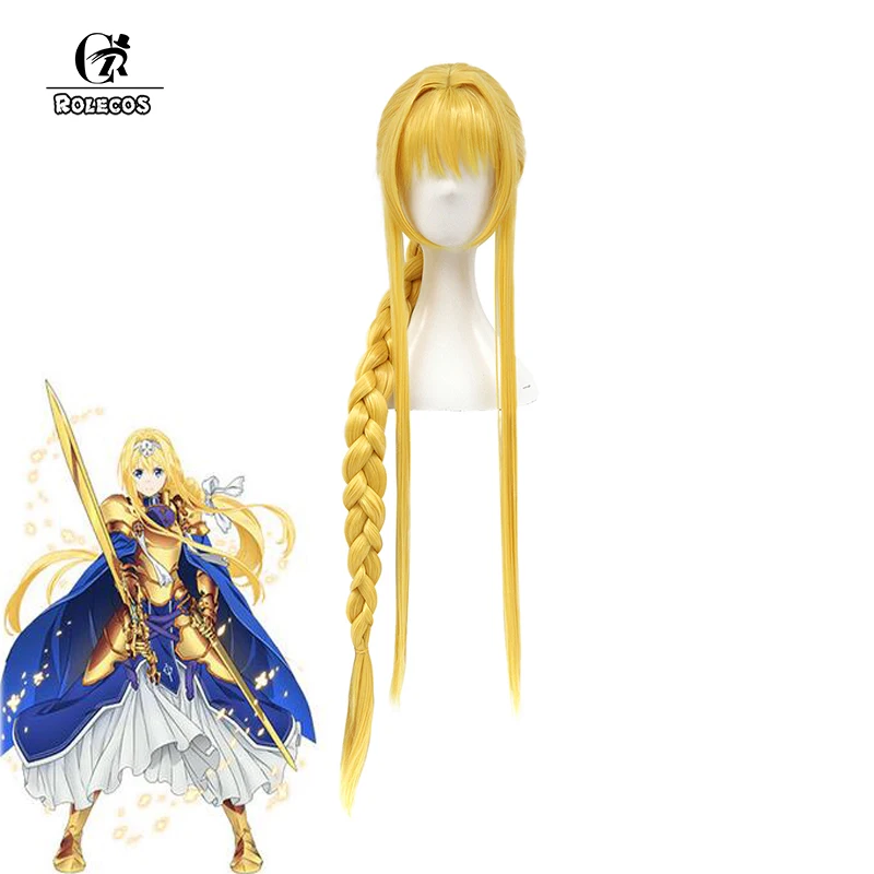 ROLECOS меч искусство онлайн алисизация Алиса Косплей волосы перуки Желтый косплей