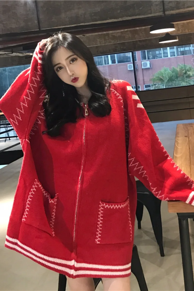 Женская одежда 2018 на осень-зиму модные корейские женские кардиган Длинные рукава