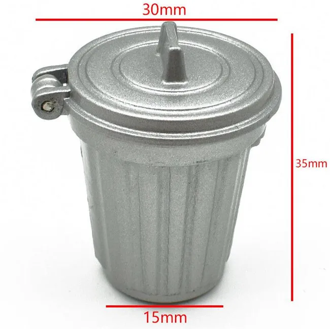 1:12 Dollhouse Miniature Furniture Home Garden Trash Can Garbage Bin Silver | Дом и сад