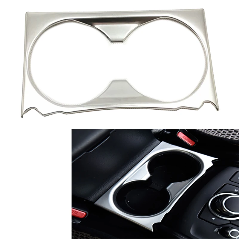 

Stainless steel Front Center Console Cup Drink Holder Cover Trim Bezel Frame Molding Decoration For Mazda Cx-5 Cx5 KF 2017 2018