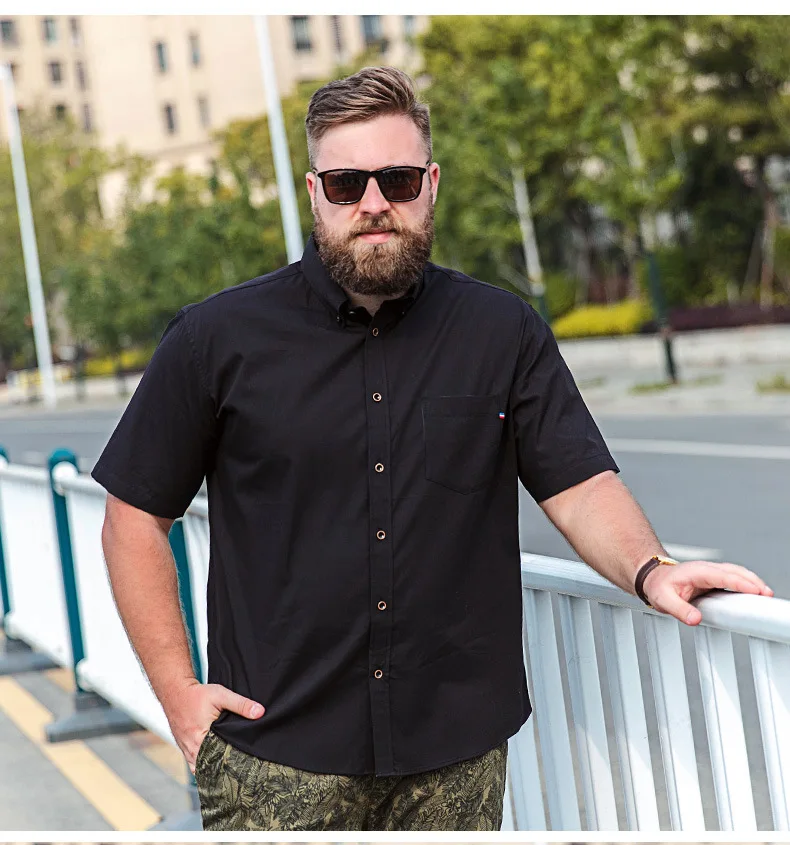 Fat Guy летнее платье Мужская Повседневная Хлопковая мужская рубашка 8XL 7XL 6XL 5XL 4XL 3XL 2XL розовый белый черный синий плюс размер мужская рубашка