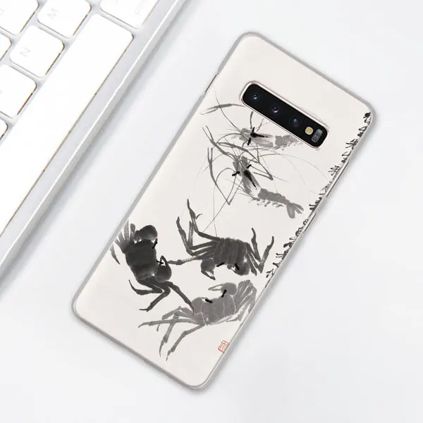 011 В китайском стиле живописи тушью чехол для телефона для samsung Galaxy S10e S10 плюс S7 S8 S9 Plus Note 8 9 M10 M20 M30 жесткий чехол Coque - Цвет: 011