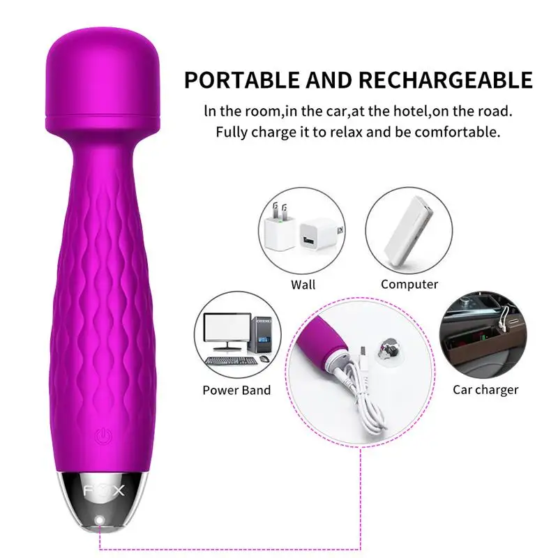 Вибратор G Spot AV эротический USB Перезаряжаемый Волшебная палочка массажер