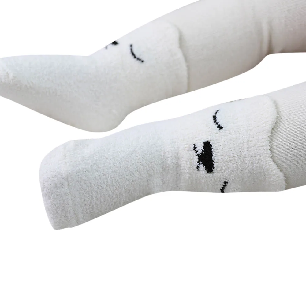 Newborn Baby Boys Step Socks Children Coral Velvet Thick Socks Kids Sleep Cartoon Eyes Nose Floor Calcetines