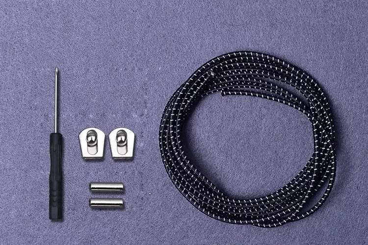 Reflective Black 1 пара не завязывать шнурки эластичный металлический замок светоотражающие шнурки для детей и взрослых быстрый ленивый шнурки кроссовок шнурки - Цвет: Reflective Black