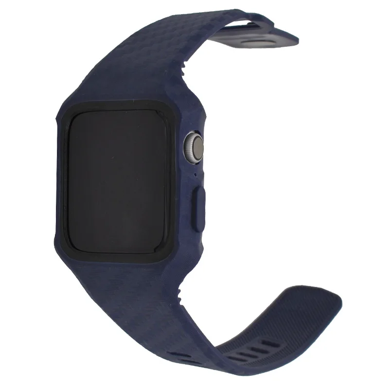 Силиконовый защитный чехол Все в одном ремешок для часов Apple Watch 38 мм 40 42 44 iwatch Serise