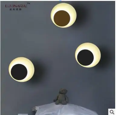 Creative Nordic simple modern living room restaurant creative light in the bedroom color circular macaroon eclipse wall lamp | Лампы и
